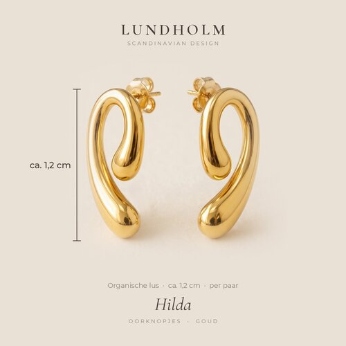Lundholm Hilda – Kleine Organische Lus Oorknopjes – Goudkleurig