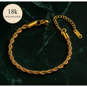 Lundholm Davide – Gevlochten Armband Dames Verstelbaar – Goudkleurig Lundholm Davide – Gevlochten Armband Dames Verstelbaar – Goudkleurig