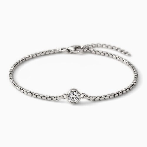 Lundholm Anah – Minimalistische Armband met Zirkonia Dames – Zilverkleurig