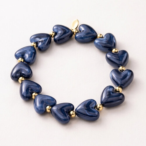 Lundholm Jada – Kralen Armband Dames met Hartjes – Paars – Blauw Lundholm Jada – Kralen Armband Dames met Hartjes – Paars – Blauw