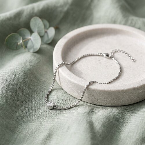 Lundholm Anah – Minimalistische Armband met Zirkonia Dames – Zilverkleurig