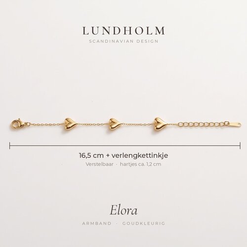 Lundholm Lise – Hartjes Armband Dames – Goudkleurig Lundholm Lise – Hartjes Armband Dames – Goudkleurig