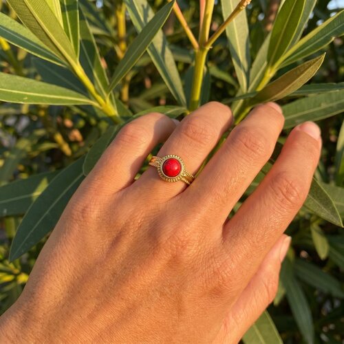 Lundholm Ronja – Bewerkte Ring met Natuursteen – Wit Lundholm Ronja – Bewerkte Ring met Natuursteen – Wit
