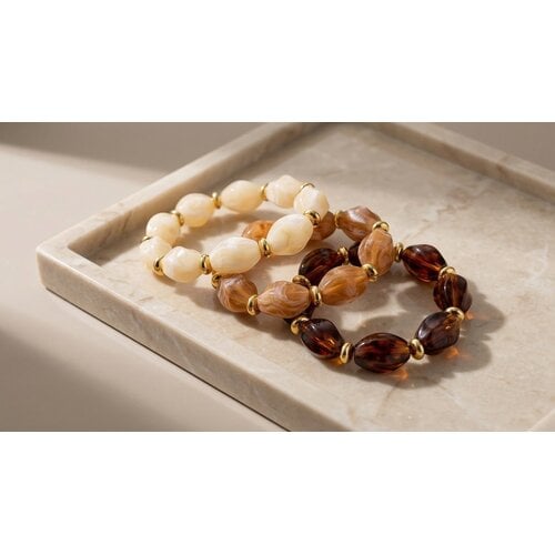 Lundholm Mace – Beaded Bracelet for Women – Tortoise – Dark Brown Lundholm Mace – Beaded Bracelet for Women – Tortoise – Dark Brown