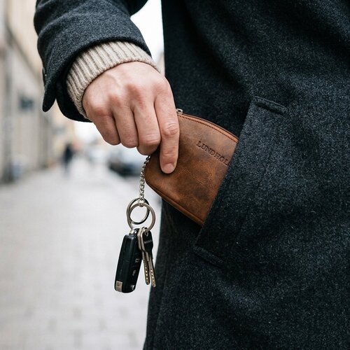 Lundholm Leren Sleuteletui met Rits Heren – Cognac Lundholm Leren Sleuteletui met Rits Heren – Cognac