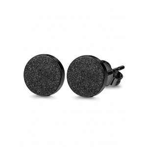 Lundholm Storm – Men's Matte Round Stud Earrings 8 mm – Black Lundholm Storm – Men's Matte Round Stud Earrings 8 mm – Black