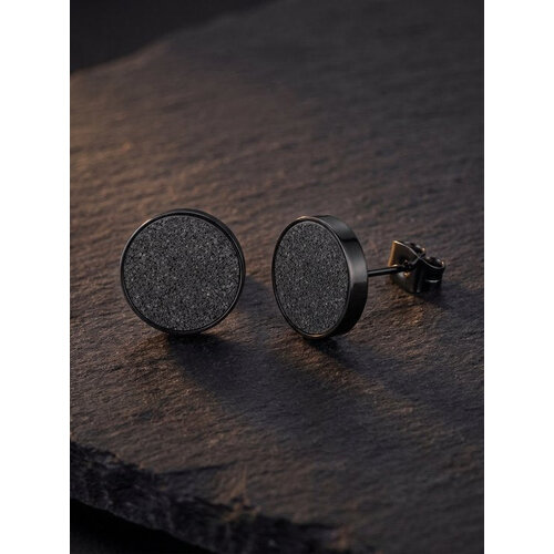 Lundholm Lundholm Storm Oorknopjes Heren Zwart – Matte Ronde Oorbellen 8 mm Frosted – Premium Stainless Steel Zwart – Stoere Mannen Oorstekers Studs