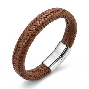 Lundholm Lars – Heren Armband van Gevlochten Leer – Bruin Lundholm Lars – Heren Armband van Gevlochten Leer – Bruin
