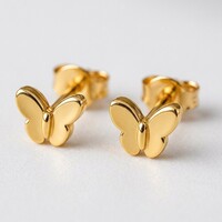 Oorknopjes Meisjes Vlinder 0,6 cm – Goudkleurig