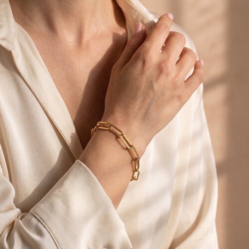 Lundholm Elaine – Paperclip Schakelarmband 18 + 5,5 cm – Goudkleurig Lundholm Elaine – Paperclip Schakelarmband 18 + 5,5 cm – Goudkleurig