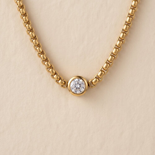 Lundholm Anah – Ketting met Zirkonia Steen 46 + 5 cm – Goudkleurig Lundholm Anah – Ketting met Zirkonia Steen 46 + 5 cm – Goudkleurig