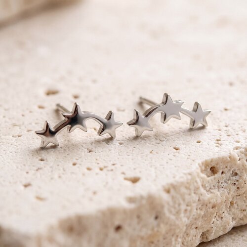 Lundholm Seraphine – Vallende Ster Oorknopjes 12 x 5 mm – Zilverkleurig