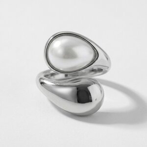 Lundholm Tiger – Verstelbare Ring met Witte Parel – Zilverkleurig