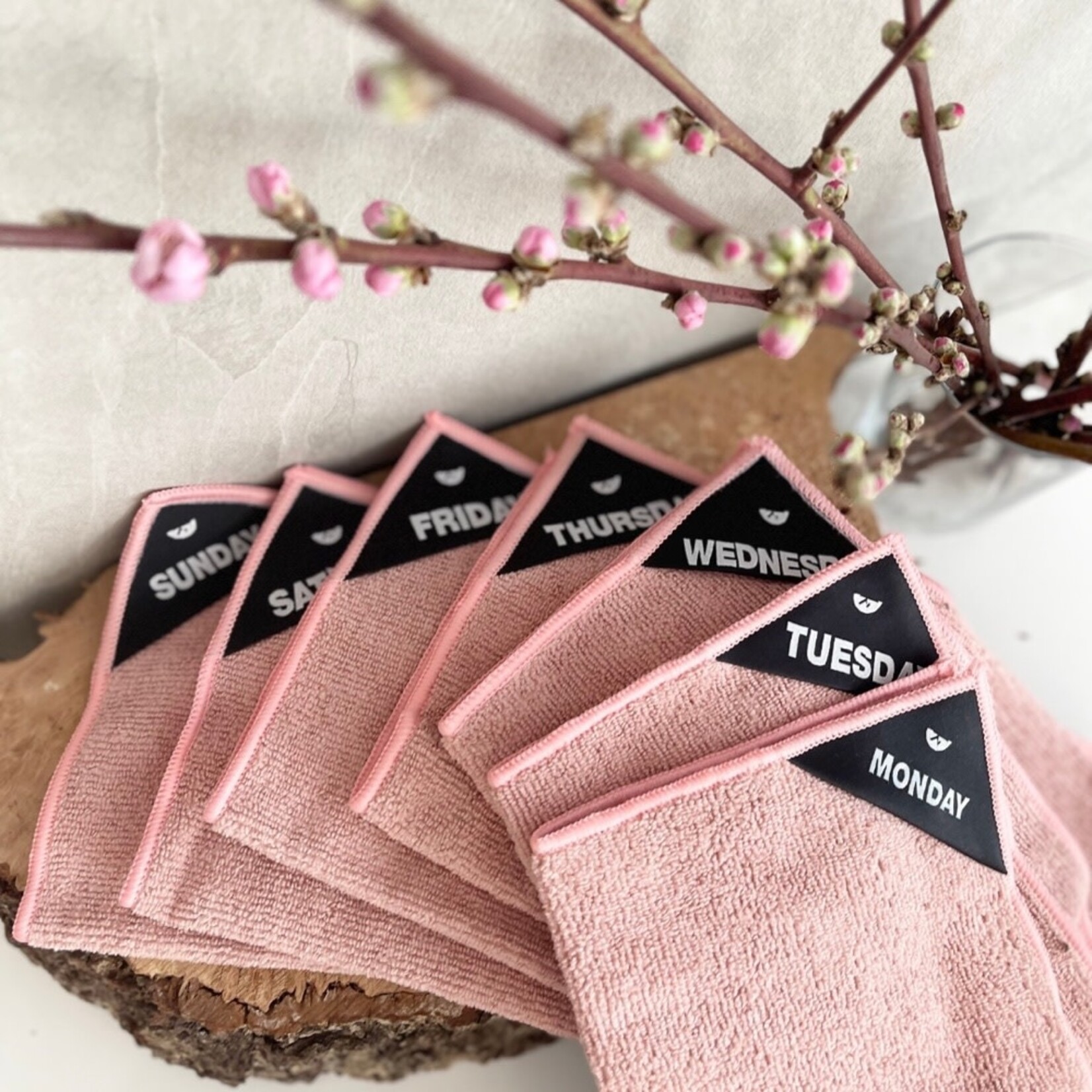 Klud Blossom roze vaatdoekjes Klud Blossom 7 vaatdoekjes 1 voor elke dag van de week KD-105
