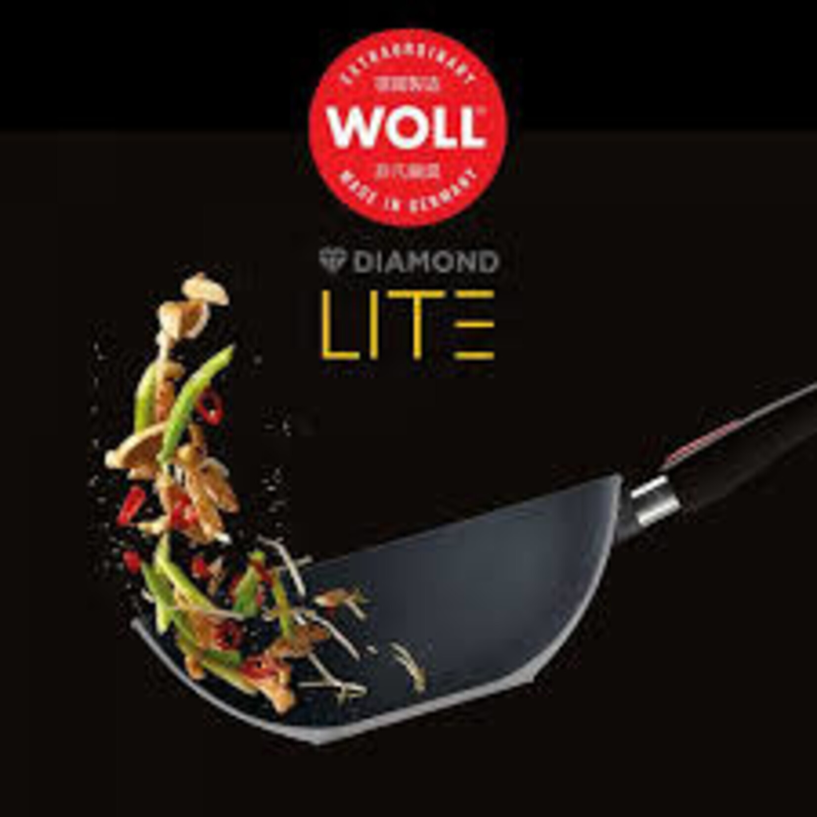 Woll 24 cm Woll Diamond Lite inductie wok, 24 cm  9 cm hoog afneembare greep  Woll 11024dpi