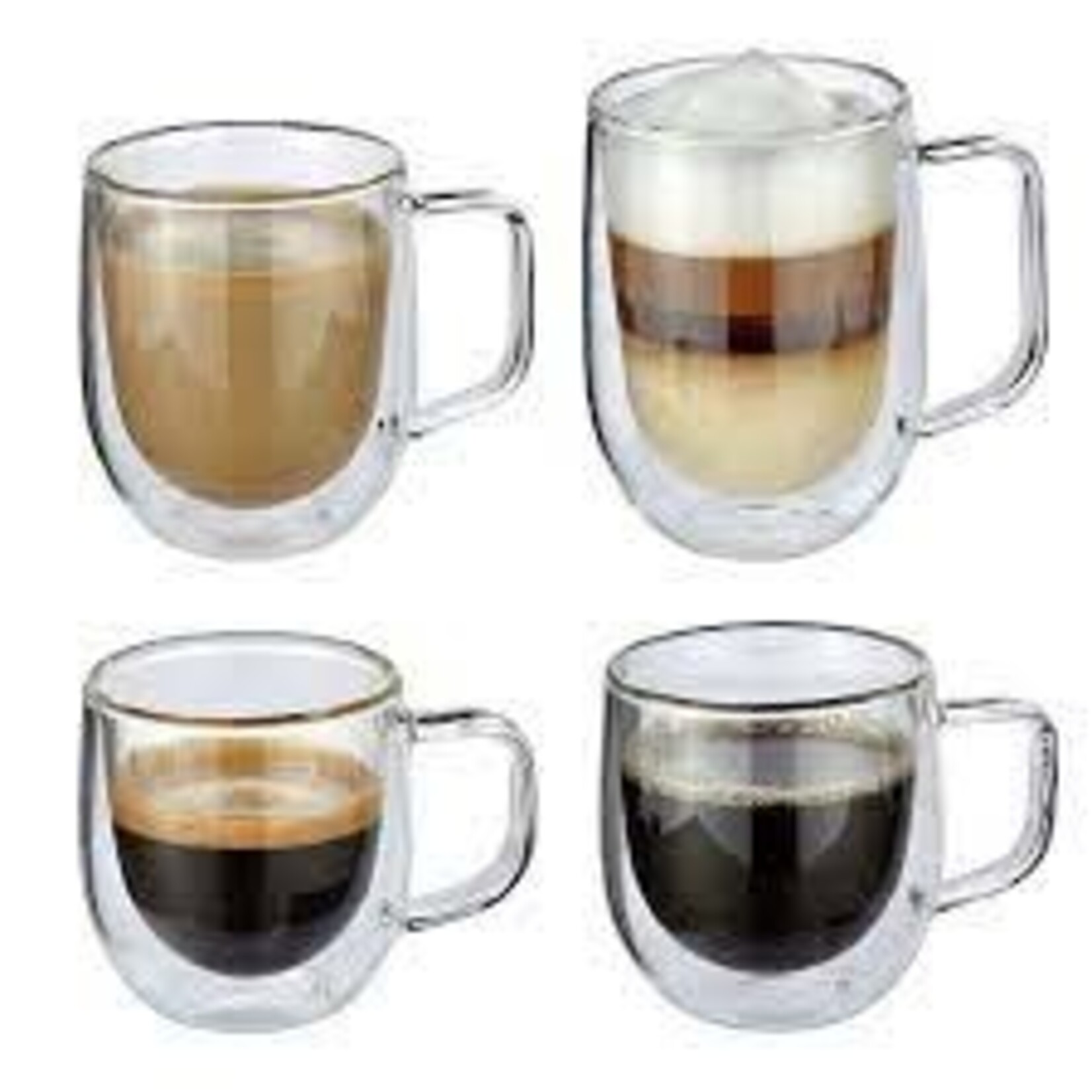 Cilio 250 ml cappuccino oor glas set-2 dubbelwandig Cilio Veneto koffieverkeerd glas met oor Cilio 292664