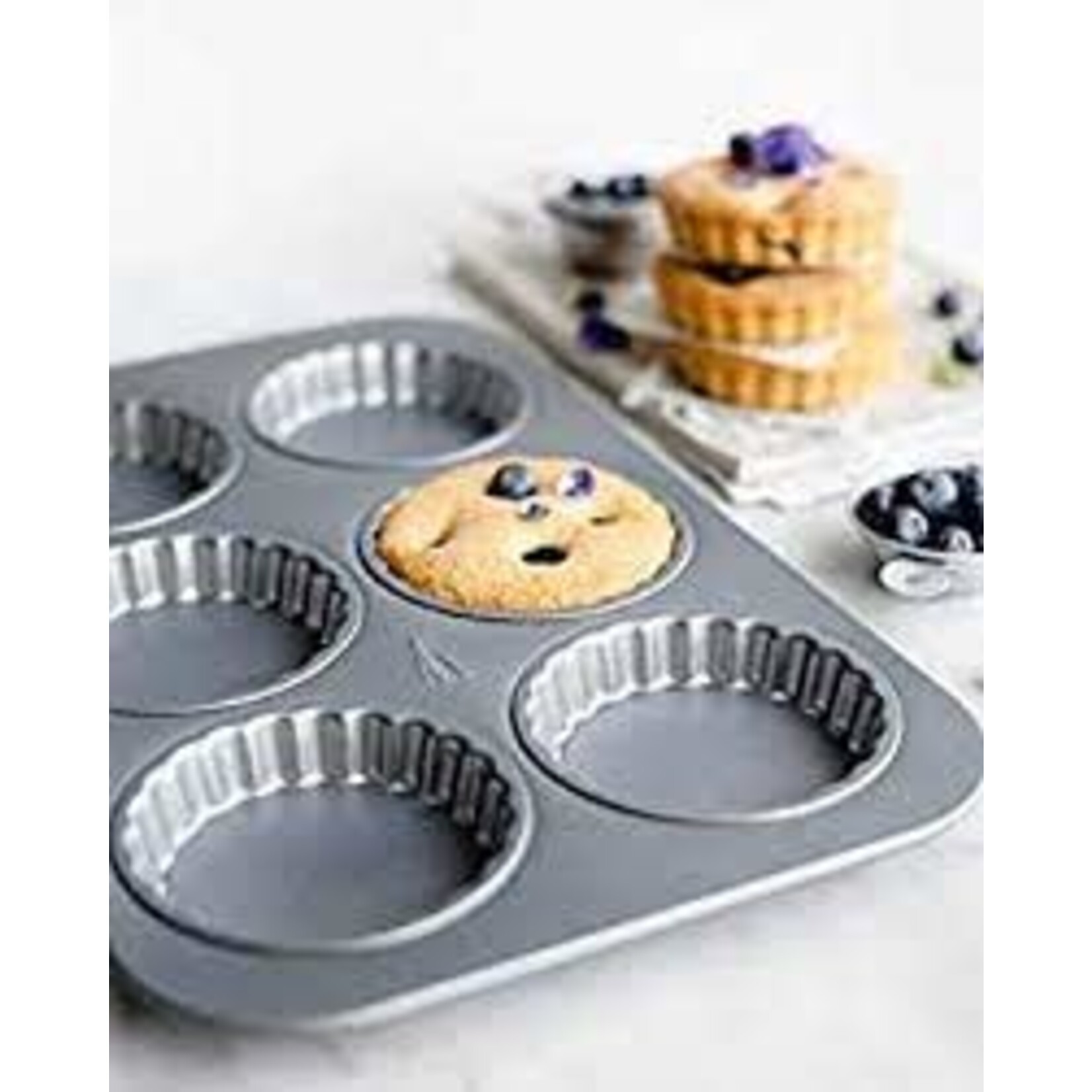 Patisse bakplaat met 6 stuks 10 cm quichevorm met losse bodem Patisse 3569