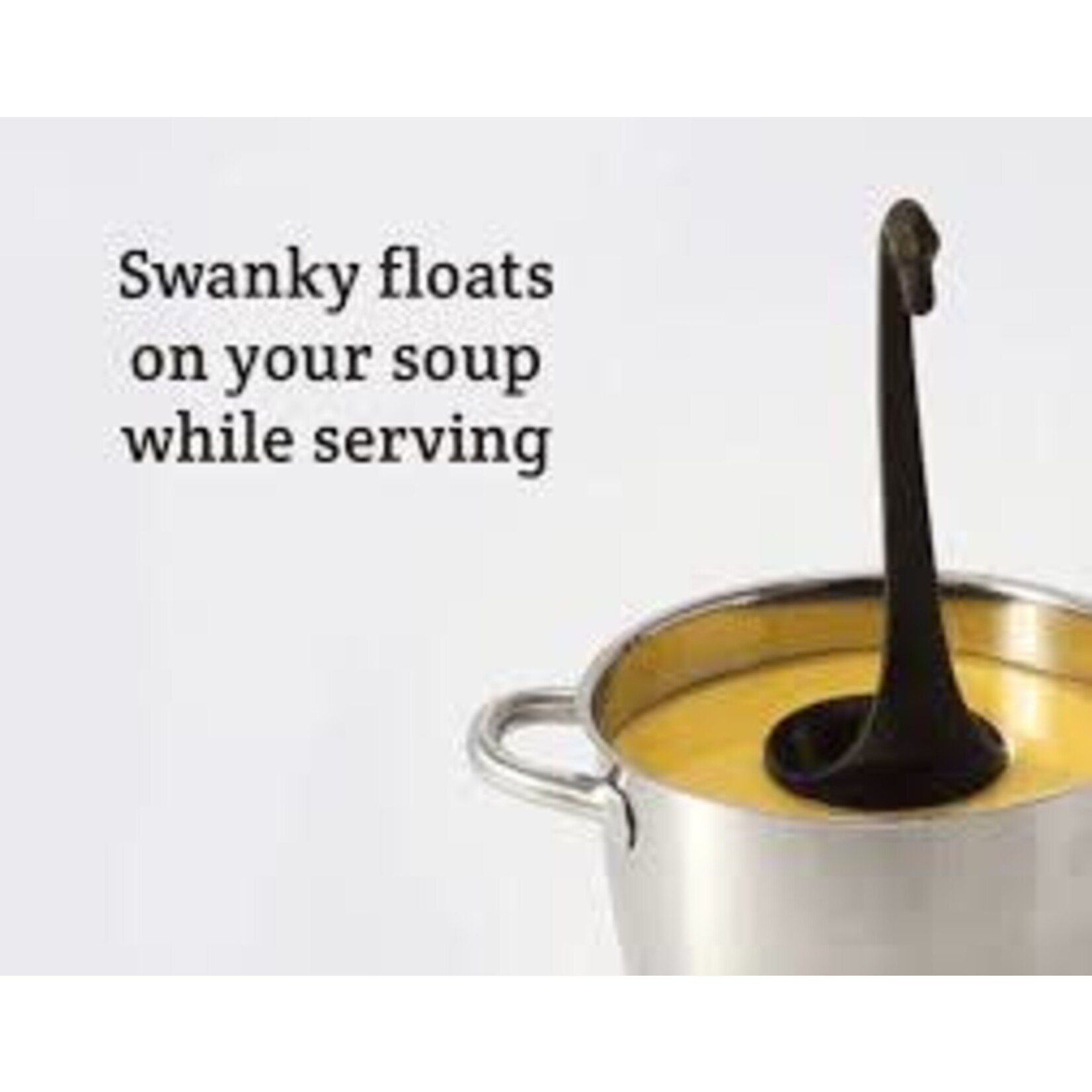 Diverse Merken zwarte zwaan drijvende lepel Ototo Design Swanky black floating ladle Ototo ot849