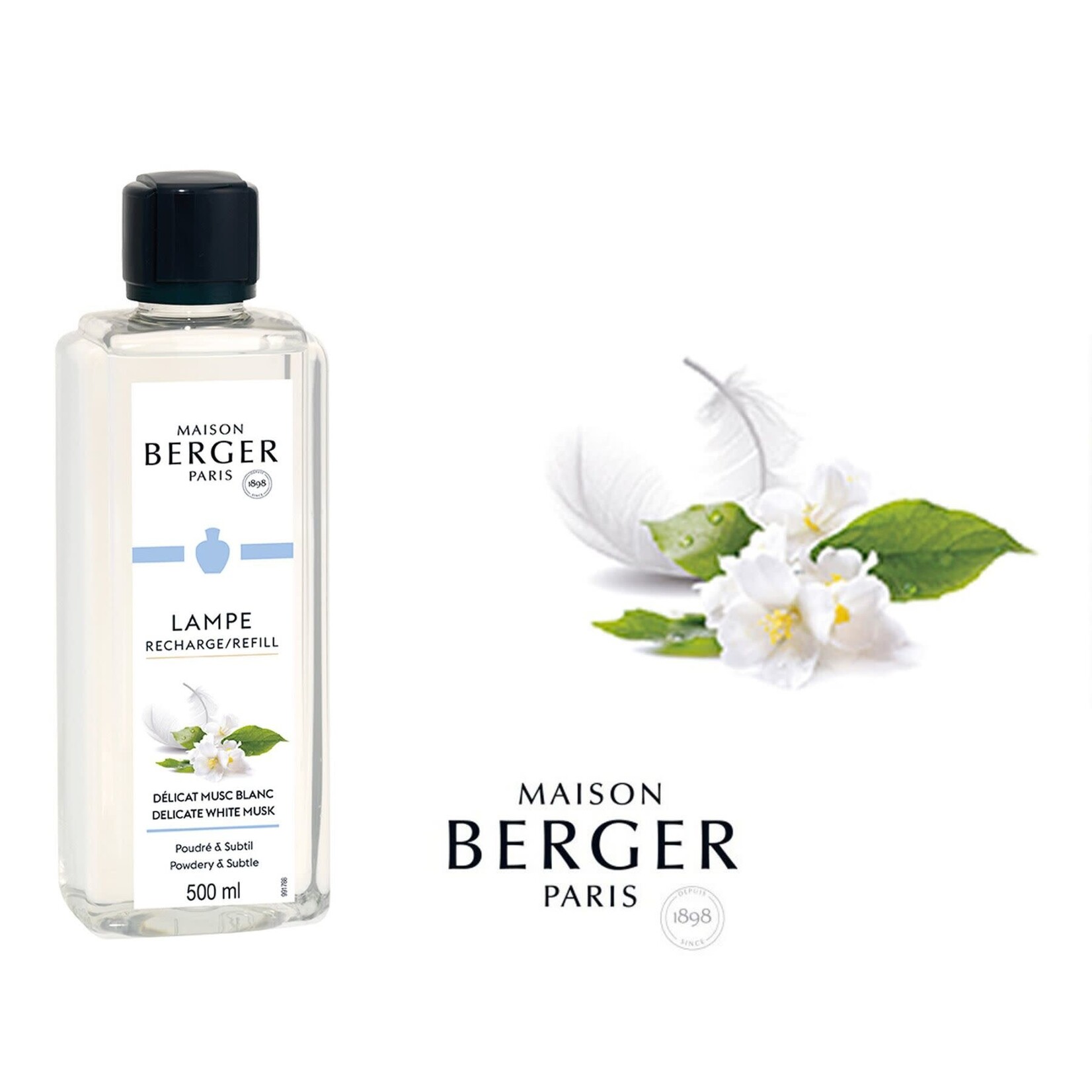 Maison Berger Paris 1898 500 ml Huisparfum Delicate White Musk Maison Berger Delicat Musk Blanc huisparfum Maison Berger 115091