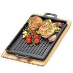 Kuchenprofi 25 x 19 cm grill serveerplaat met plank Kuchenprofi grill serveerplaat gietijzer Kuchenprofi 0305351026