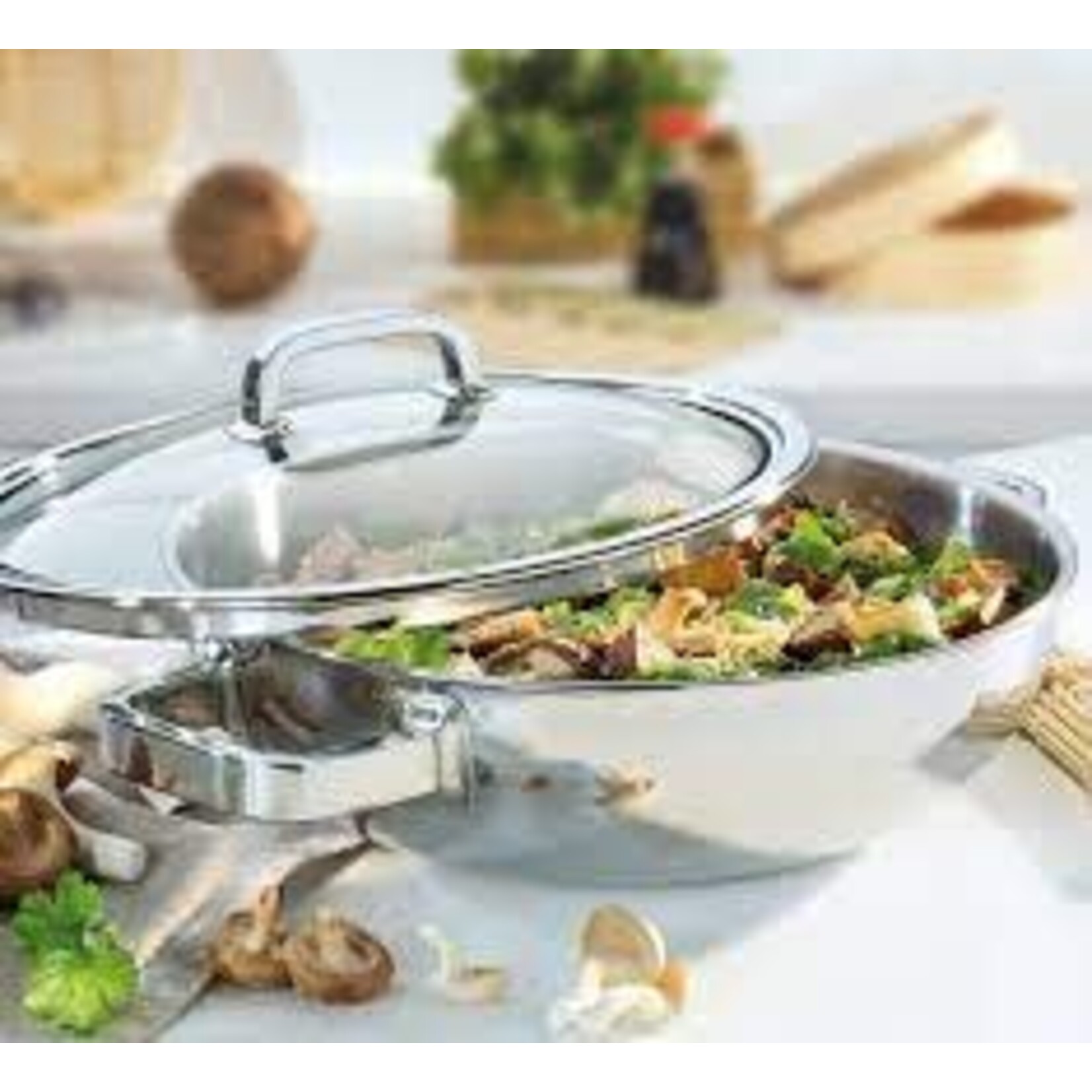 Spring 30 cm Wok Spring Finesse2+ wok sauteerpan met glazen deksel Spring Finesse2+ Spring 0685140630