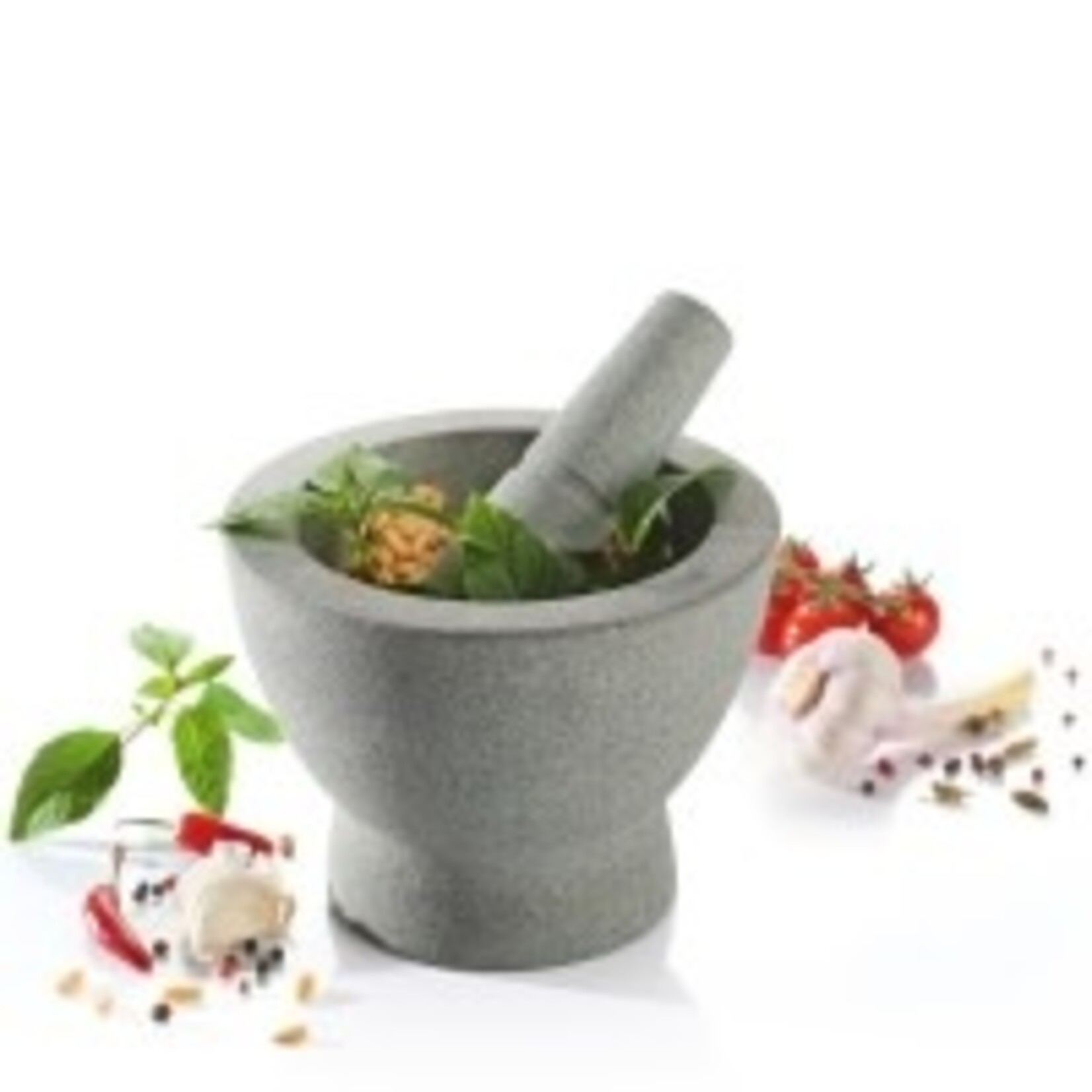 Gefu 17 cm granieten vijzel groot en klein 2 in 1 vijzel graniet Gefu Crunchy vijzel Gefu 35320