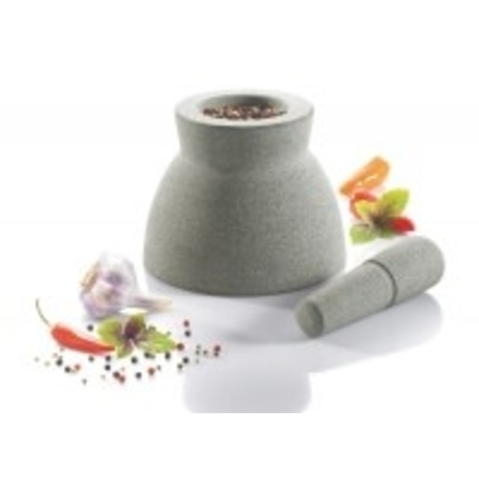 Gefu 17 cm granieten vijzel groot en klein 2 in 1 vijzel graniet Gefu Crunchy vijzel Gefu 35320