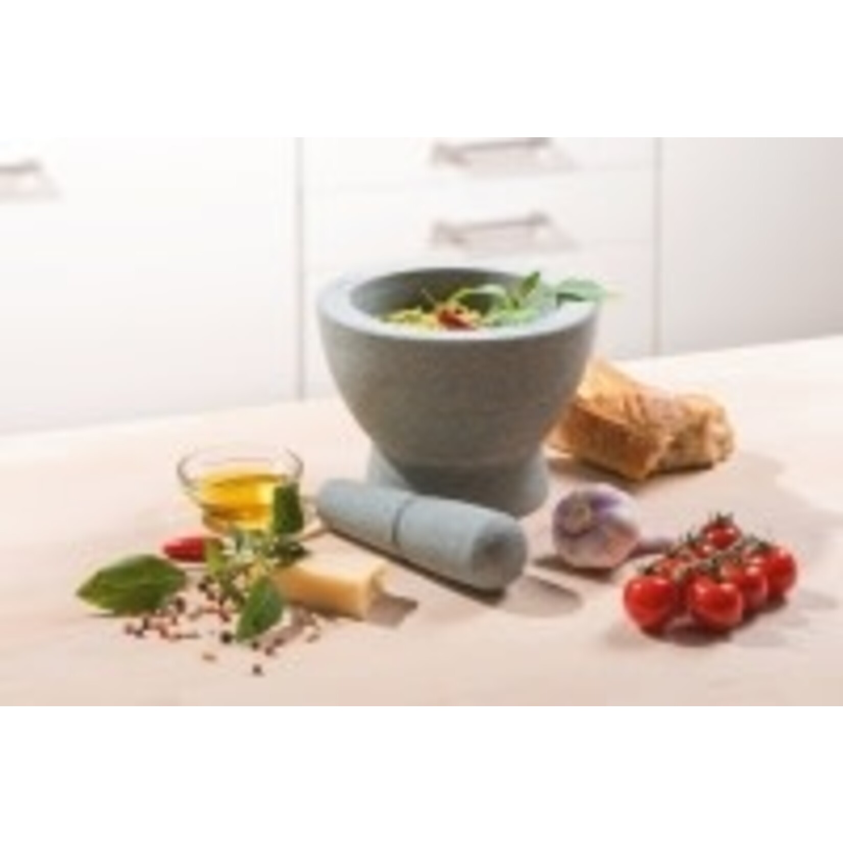 Gefu 17 cm granieten vijzel groot en klein 2 in 1 vijzel graniet Gefu Crunchy vijzel Gefu 35320