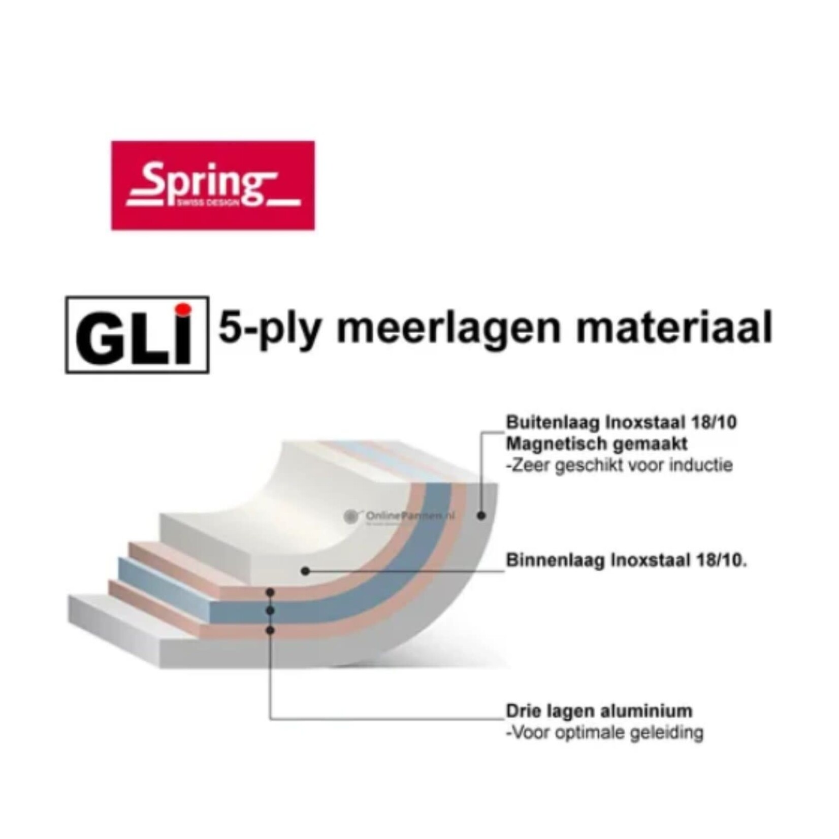 Spring 30 cm Wok Spring Finesse2+ wok sauteerpan met glazen deksel Spring Finesse2+ Spring 0685140630