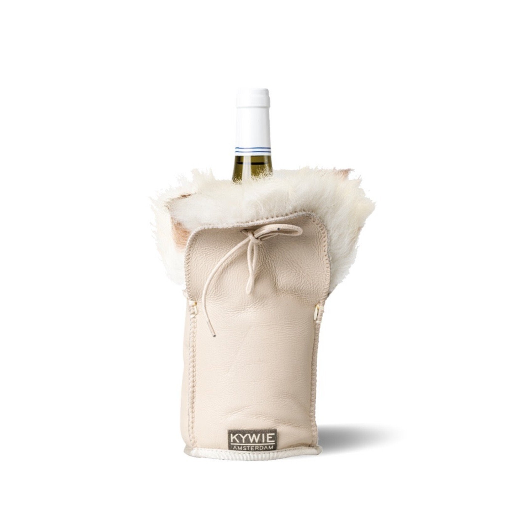 Kywie, keep it cool with wool Fluffy Champagne koeler Kywie keep it cool with wool Champagne Cooler Fluffy beige silk Kywie C08SL