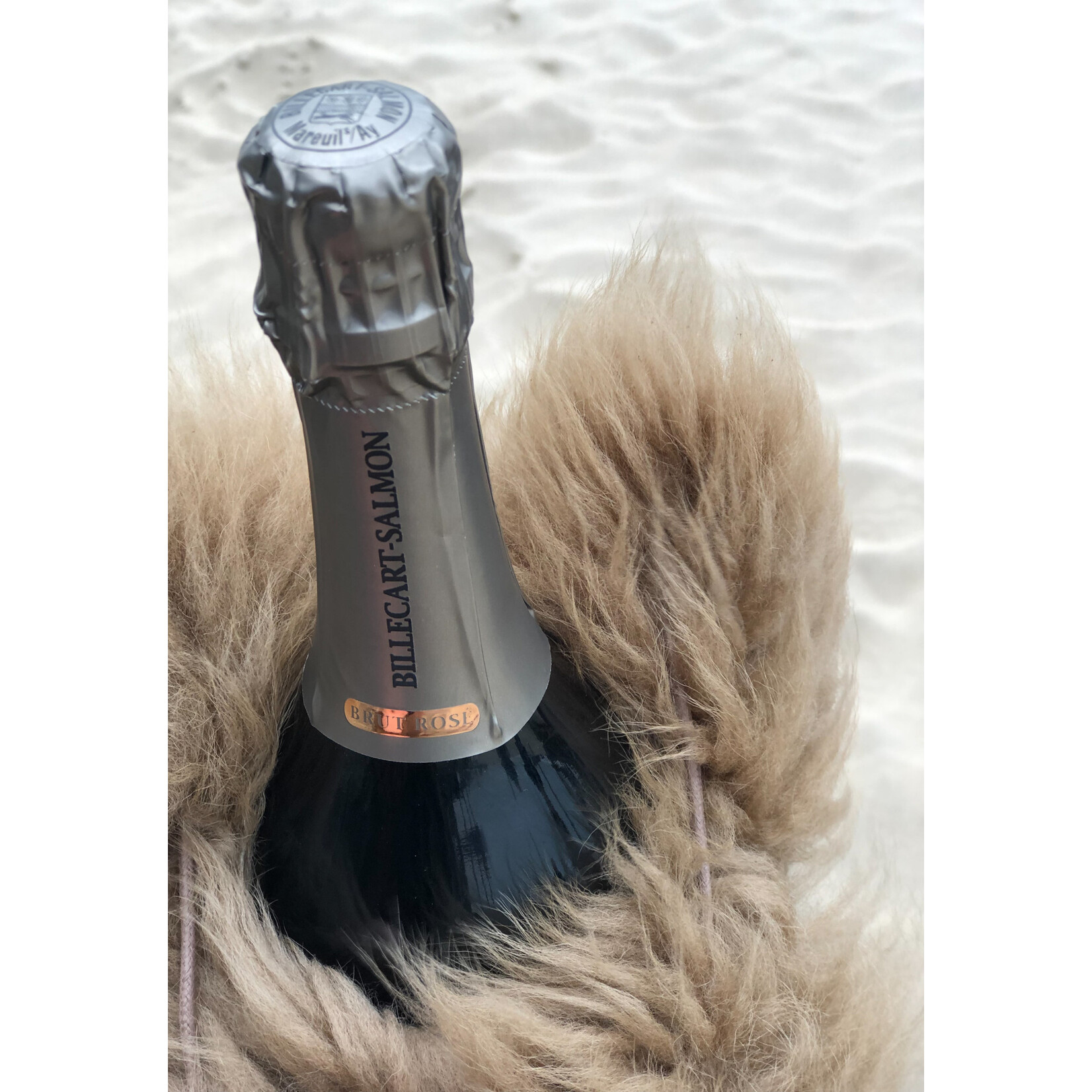 Kywie, keep it cool with wool Fluffy Champagne koeler Kywie keep it cool with wool Champagne Cooler Fluffy beige silk Kywie C08SL