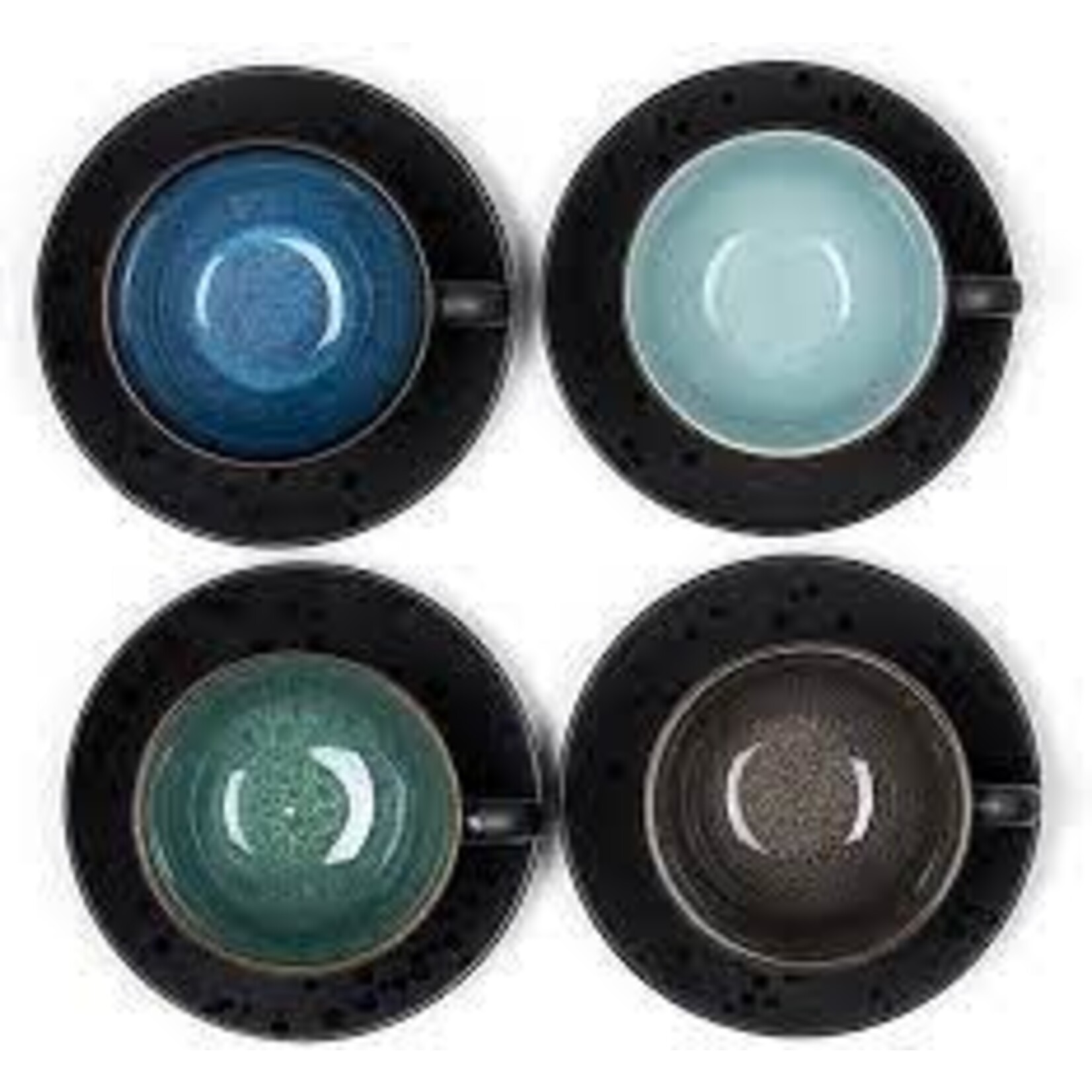 Bitz Set-4 240 ml kop en schotel Bitz Black dark kop en schotel 240 ml Bitz 821345