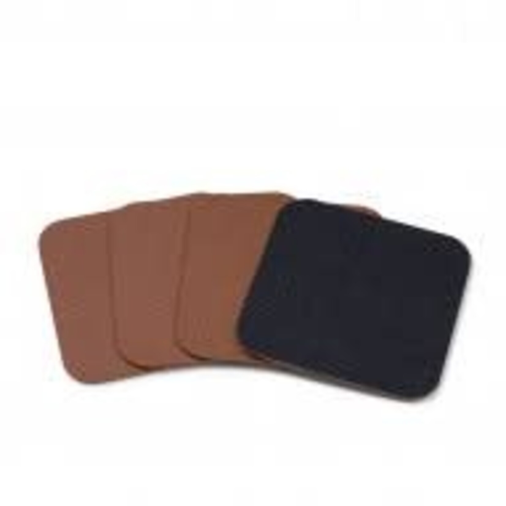 Bitz set 4 coasters black brown Bitz 2 kleuren glasonderzetter Black/Brown Bitz 15222