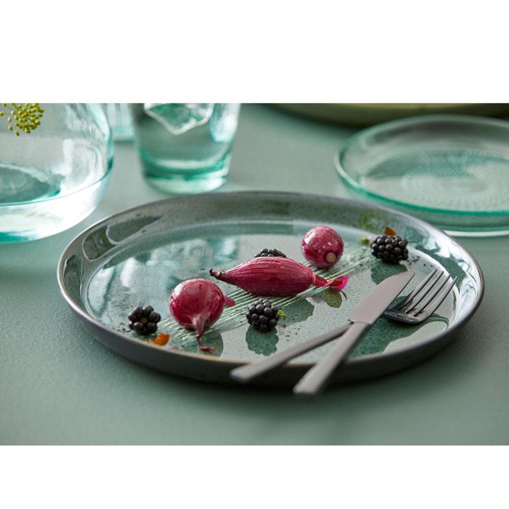 Bitz 27 cm bord zwart groen Bitz Gastro plate 27 cm Black/Green Bitz 821254