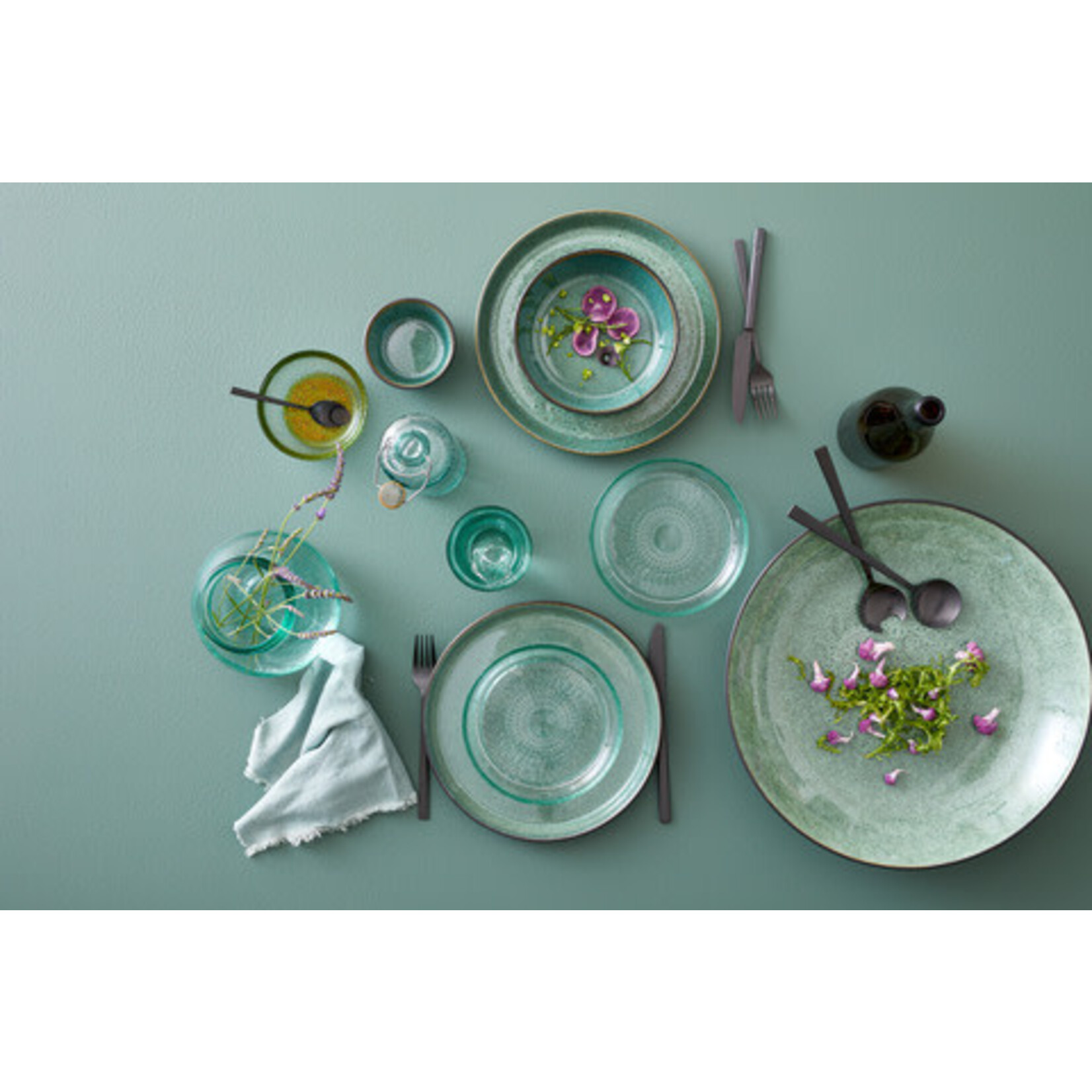 Bitz 21 cm bord zwart groen Bitz Gastro plate 21 cm Black/Green Bitz 821259