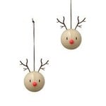 Diverse Merken 2 kerstballen Hoptimist reindeer ornament latte set-2 rendier kerstballen Hoptimist 26097