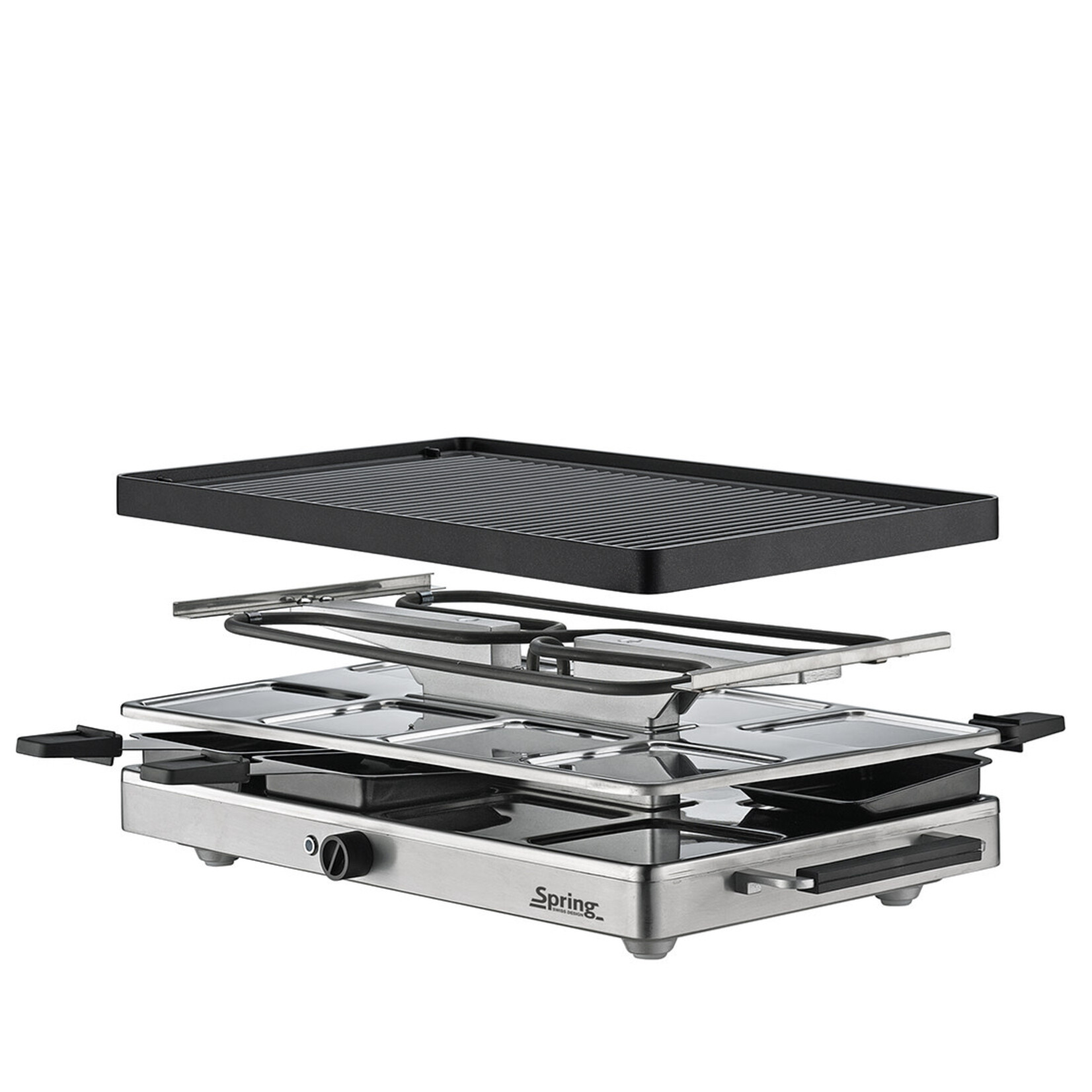 Spring Pannen en meer 8 persoons Raclette gourmet met alu dubbele plaat Spring Raclette8 Classic Spring 3267310001