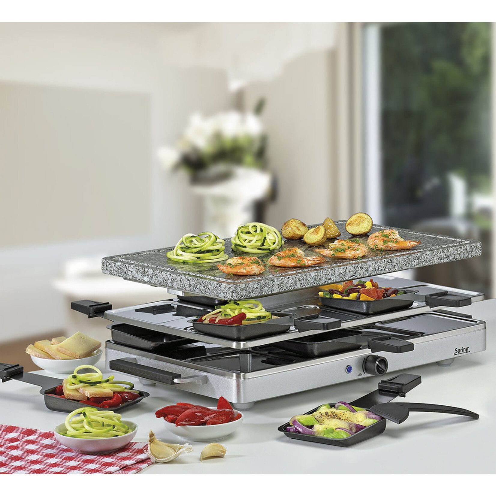Spring Pannen en meer 8 persoons Raclette Graniet steengrill Spring Raclette8 Classic Spring 3267410001