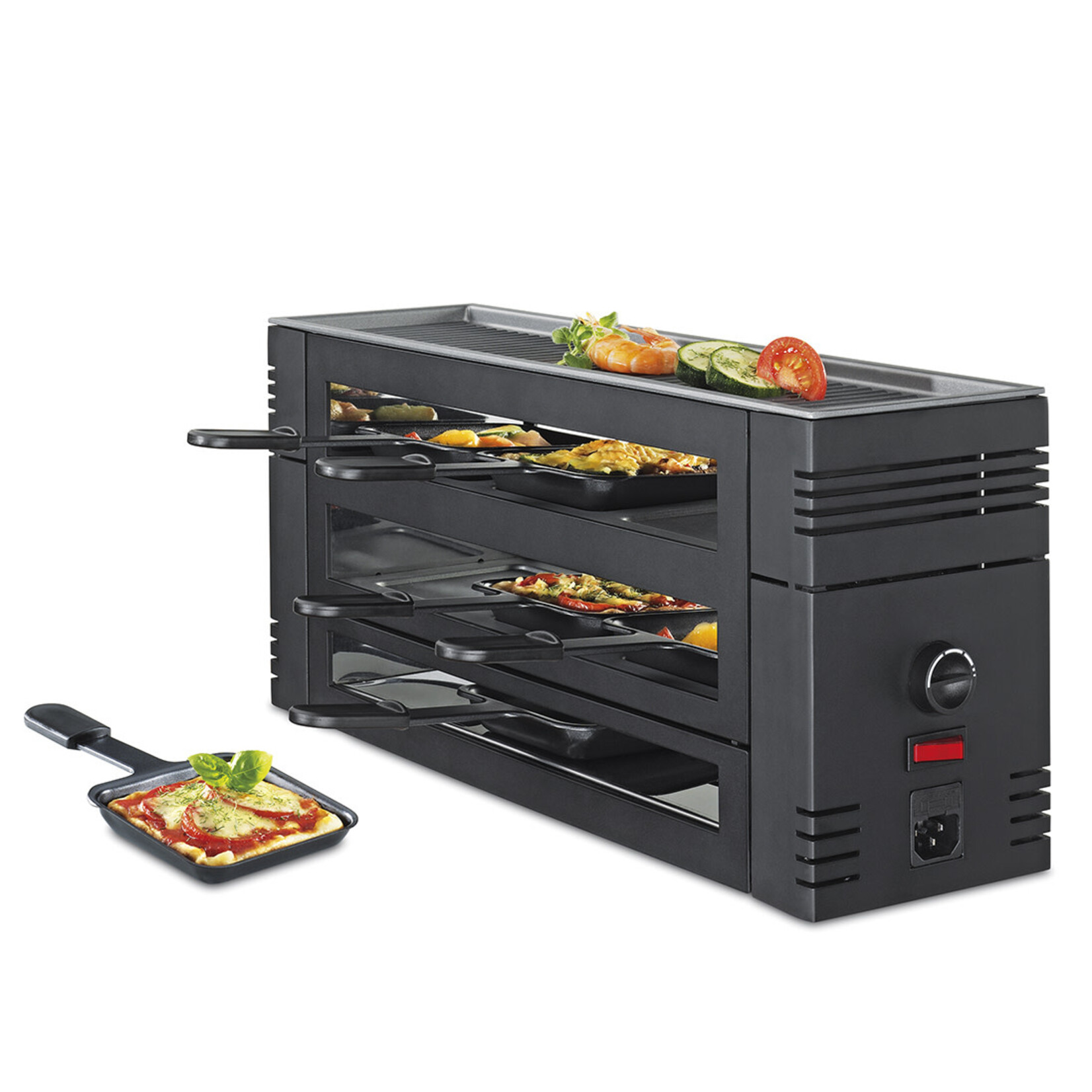 Spring Pannen en meer 6 persoons Pizza Raclette Spring  pizza Raclette6 Zwart Spring 3367710002