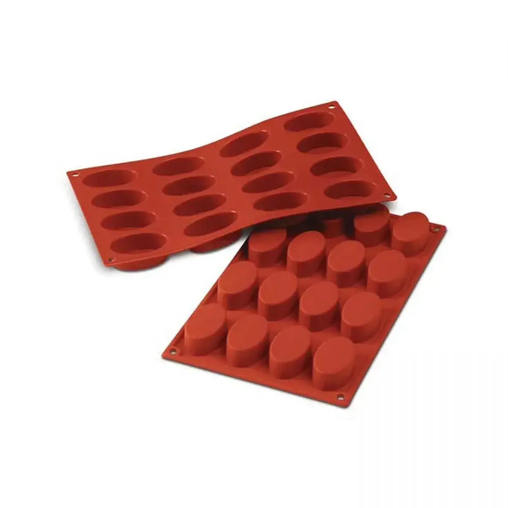 Silikomart Silikomart sf017 20 hoog 55 x 33 mm 16 stuks 30 ml ovaal small flexibele bakvorm 070052