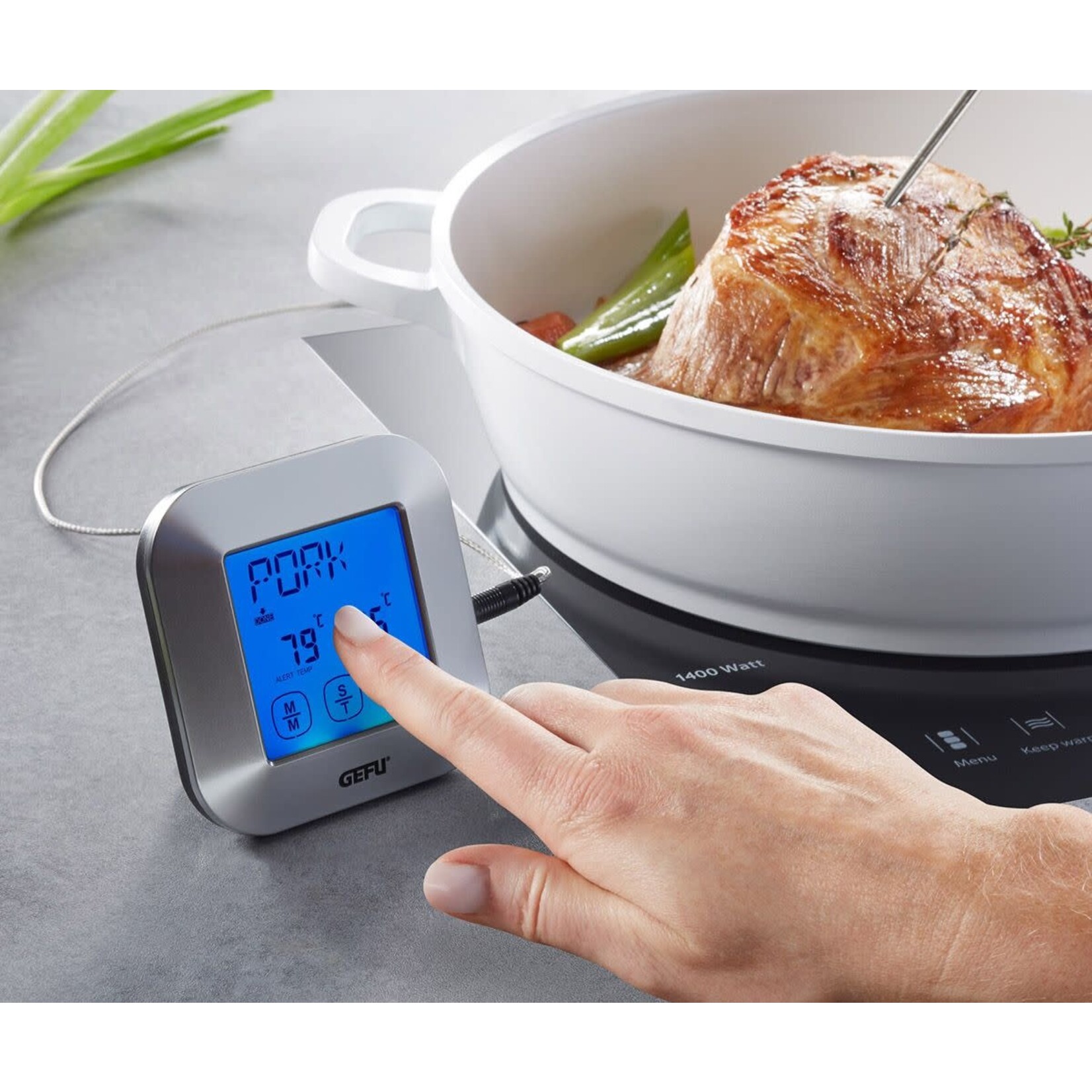 Gefu 2 in 1 digitale 0-250 °C thermometer en 0-99 min timer Gefu Punto digitale thermometer & timer Gefu 21790
