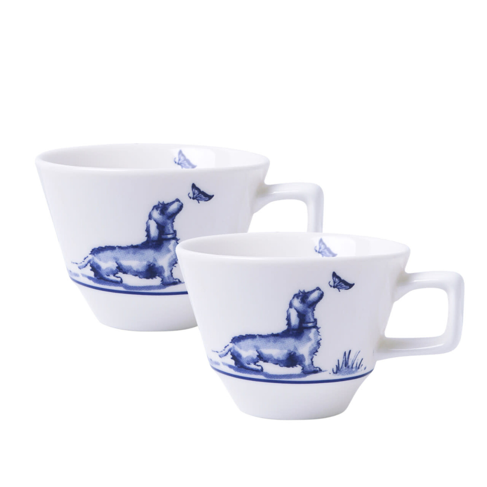 Heinen Delfts Blauw set-2 90 ml espressomokjes teckel Nhaan Heinen Delfts Blauw JS302003