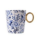 Heinen Delfts Blauw 300 ml mok sierlijke bloem goud Heinen Delfts Blauw M330