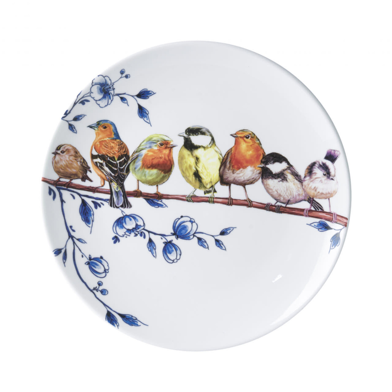 Heinen Delfts Blauw Wandbord 265 mm bord Bosvogels  Heinen Delfts Blauw M424