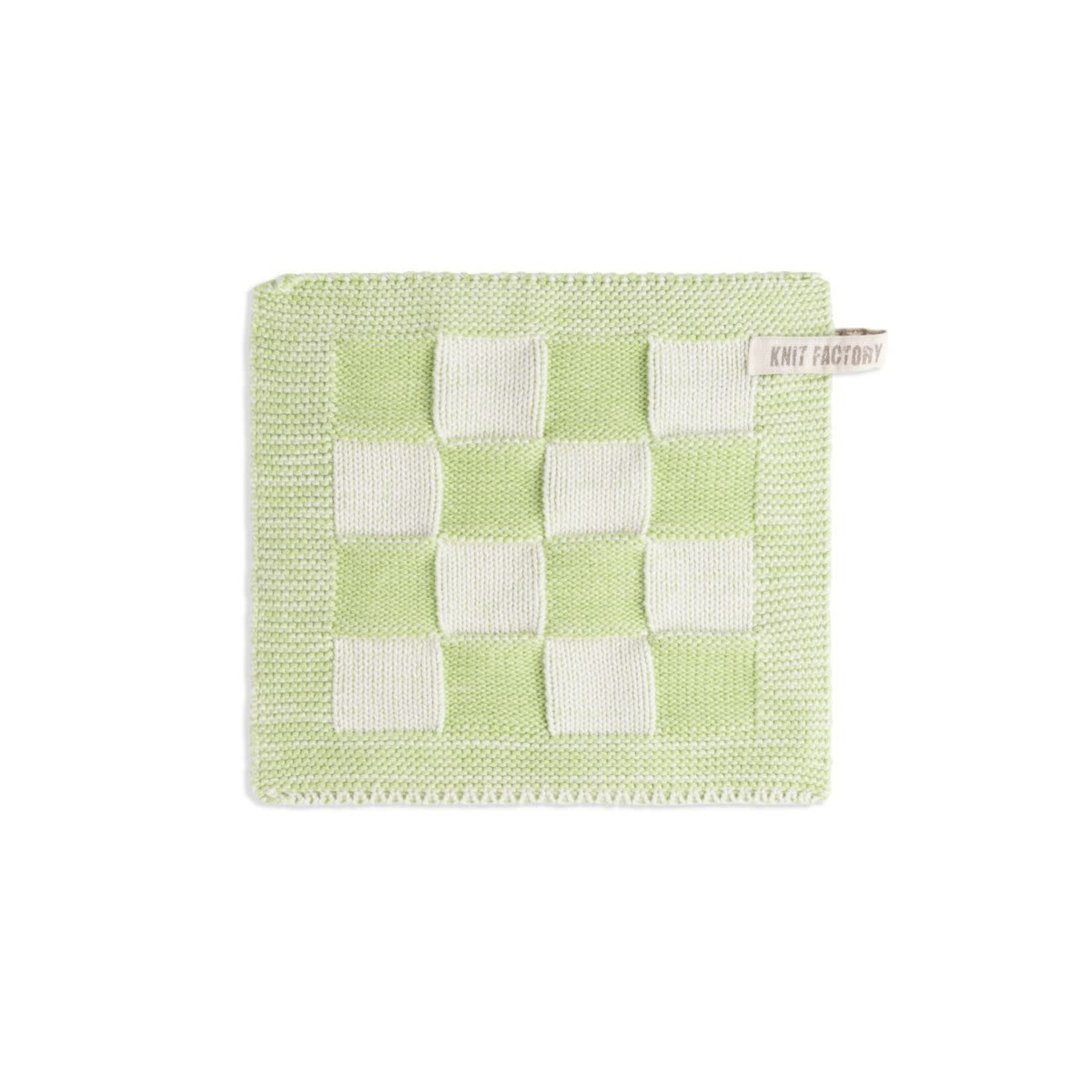 Knit Factory Pannenlap Block Ecru Spring Green Knit Factory Pannenlap 8720791367688