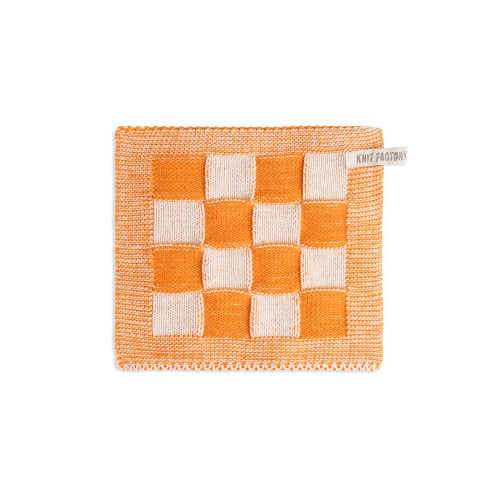 Knit Factory Pannenlap Block Ecru Orange Knit Factory Pannenlap 8720791367671