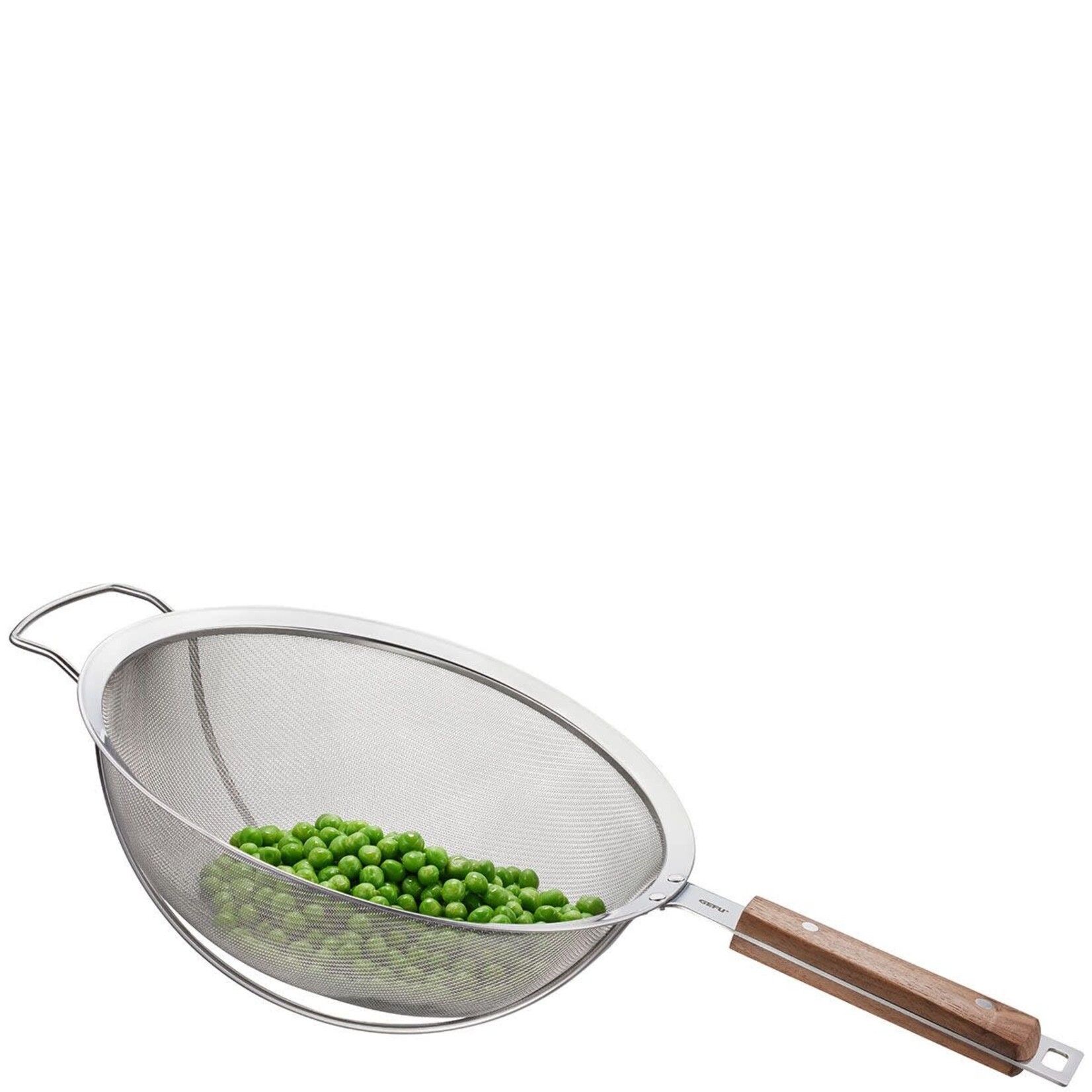 Gefu zeef 24 cm Zeef Gefu Passo rvs zeef 24 cm met walnoothouten inzet in de steel voor fijne grip Gefu 15507