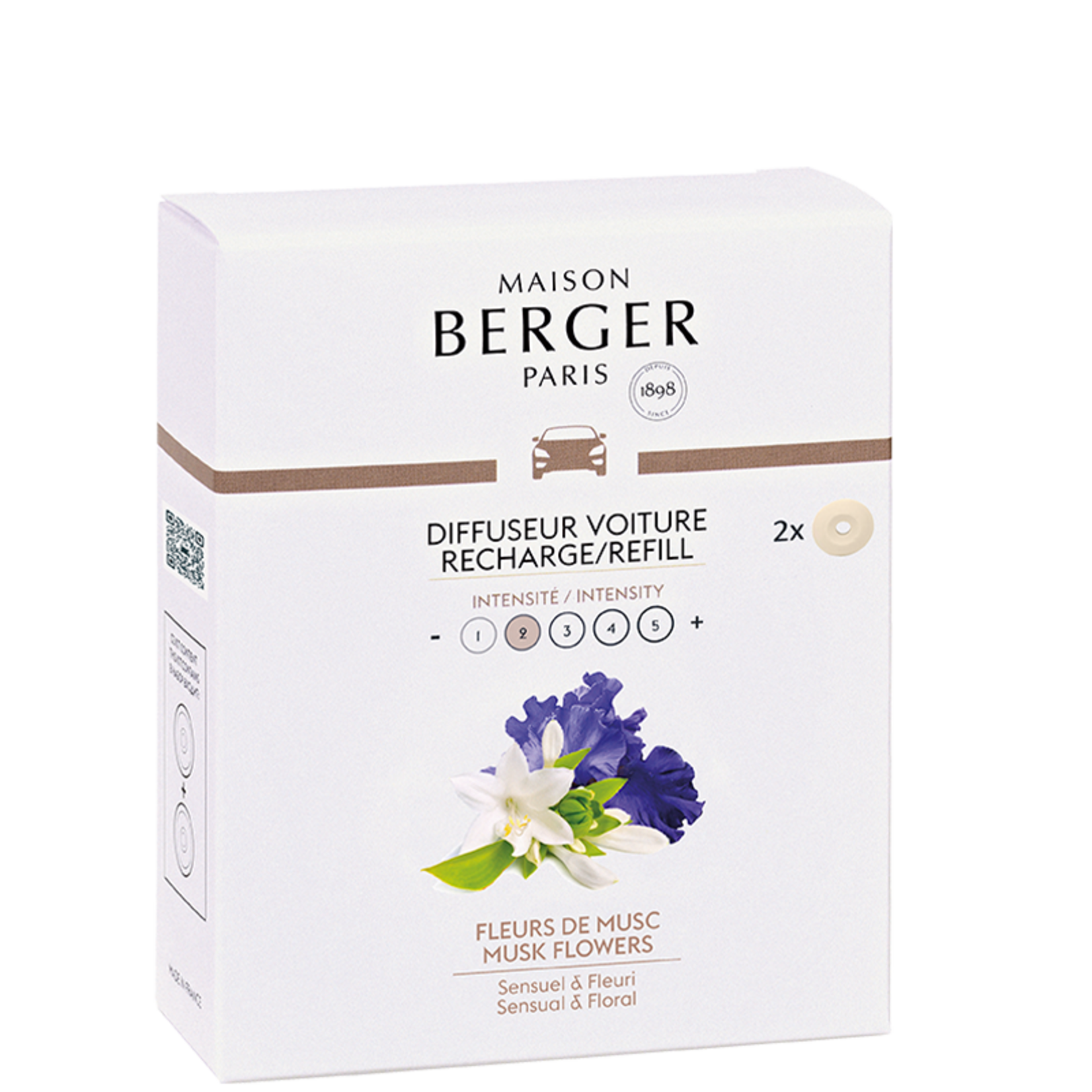 Maison Berger Paris 1898 2 Navullingen autodiffuser Fleur de Musk Maison Berger Musk Flowers 2 car refill Maison Berger 6600