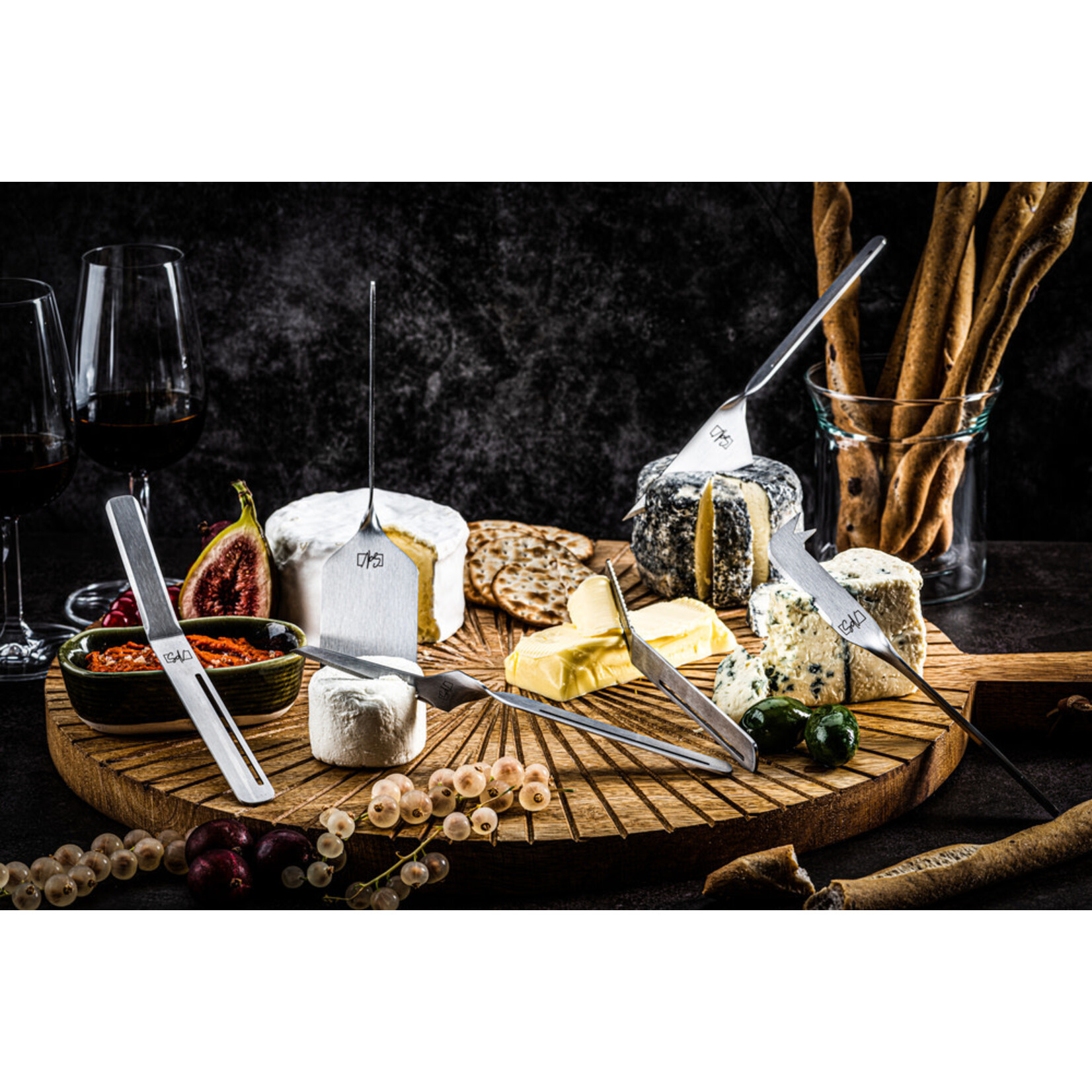 Lagiole Style de Vie 5 kaasmessen en 1 botermes mat rvs Style de Vie set-6 kaas-en botermessen