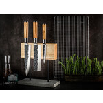 Lagiole Style de Vie Style de Vie magnetisch messenblok eikenhout met stenen voet en zwart of rvs pootjes Style de vie 8720039624139